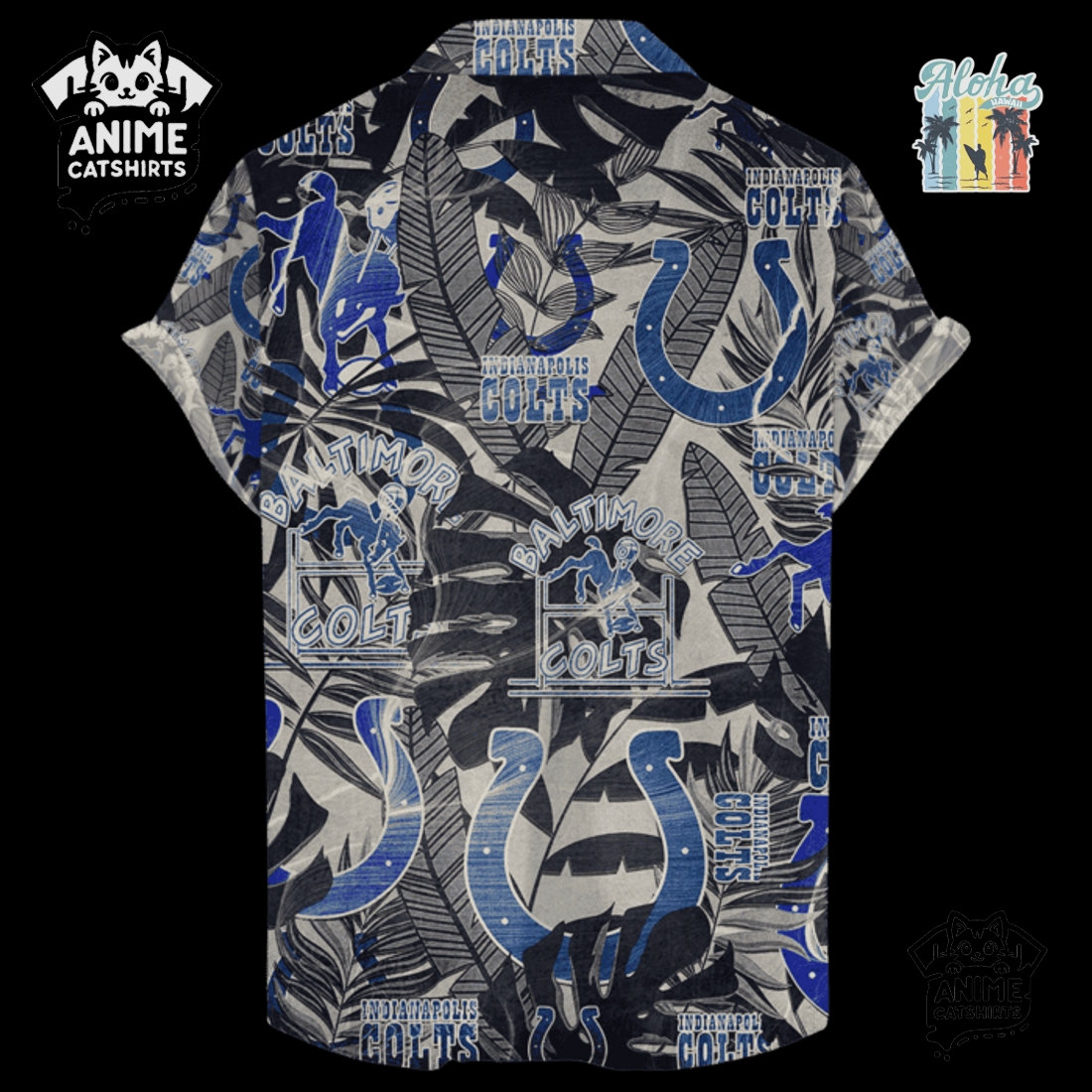 Indianapolis Colts Retro Logo Revolutions NFL Hawaiian Shirt