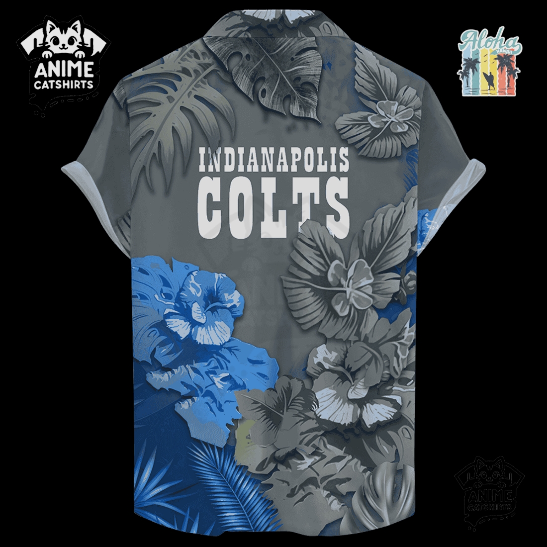 Indianapolis Colts Signature Skull NFL Hawaiian Shirt Indianapolis Colts Signature Skull NFL Hawaiian Shirt