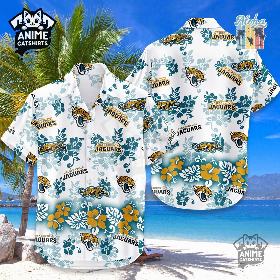 Jacksonville Jaguars Aloha Paradise NFL Hawaiian Shirt