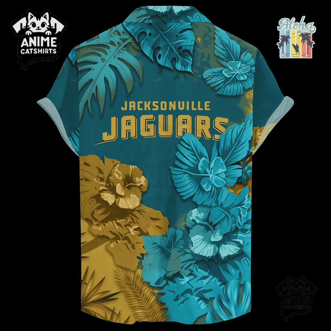 Jacksonville Jaguars Signature Skull NFL Hawaiian Shirt Jacksonville Jaguars Signature Skull NFL Hawaiian Shirt