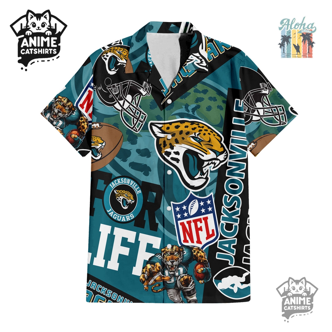 Jacksonville Jaguars NFL Aloha Shirt & Shorts Set Jacksonville Jaguars NFL Aloha Shirt & Shorts Set
