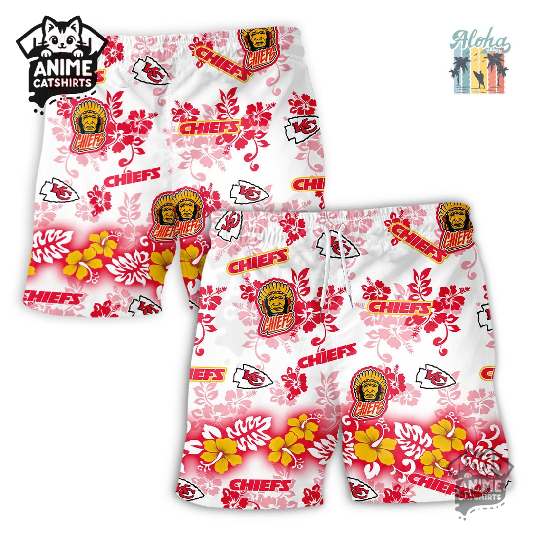 Kansas City Chiefs Aloha Paradise NFL Hawaiian Short