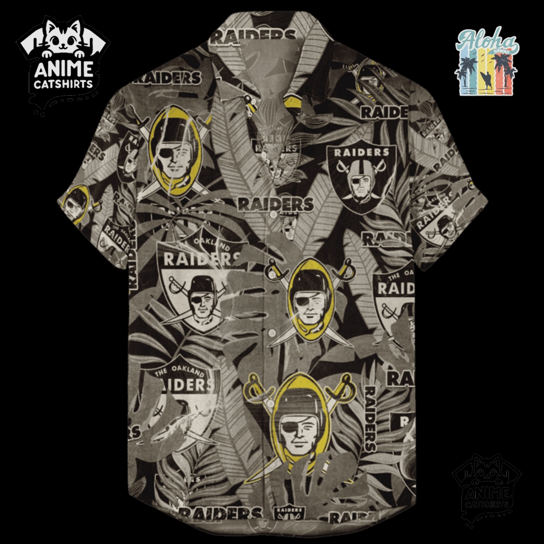 Las Vegas Raiders Retro Logo Revolutions NFL Hawaiian Shirt