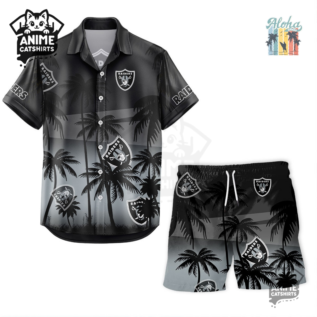 Las Vegas Raiders NFL Aloha Shirt Las Vegas Raiders NFL Aloha Shirt