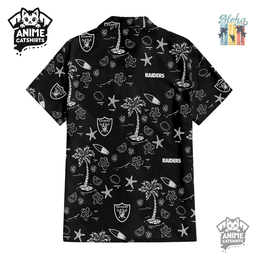 Las Vegas Raiders NFL Hawaiian Shirt & Shorts Set Las Vegas Raiders NFL Hawaiian Shirt & Shorts Set