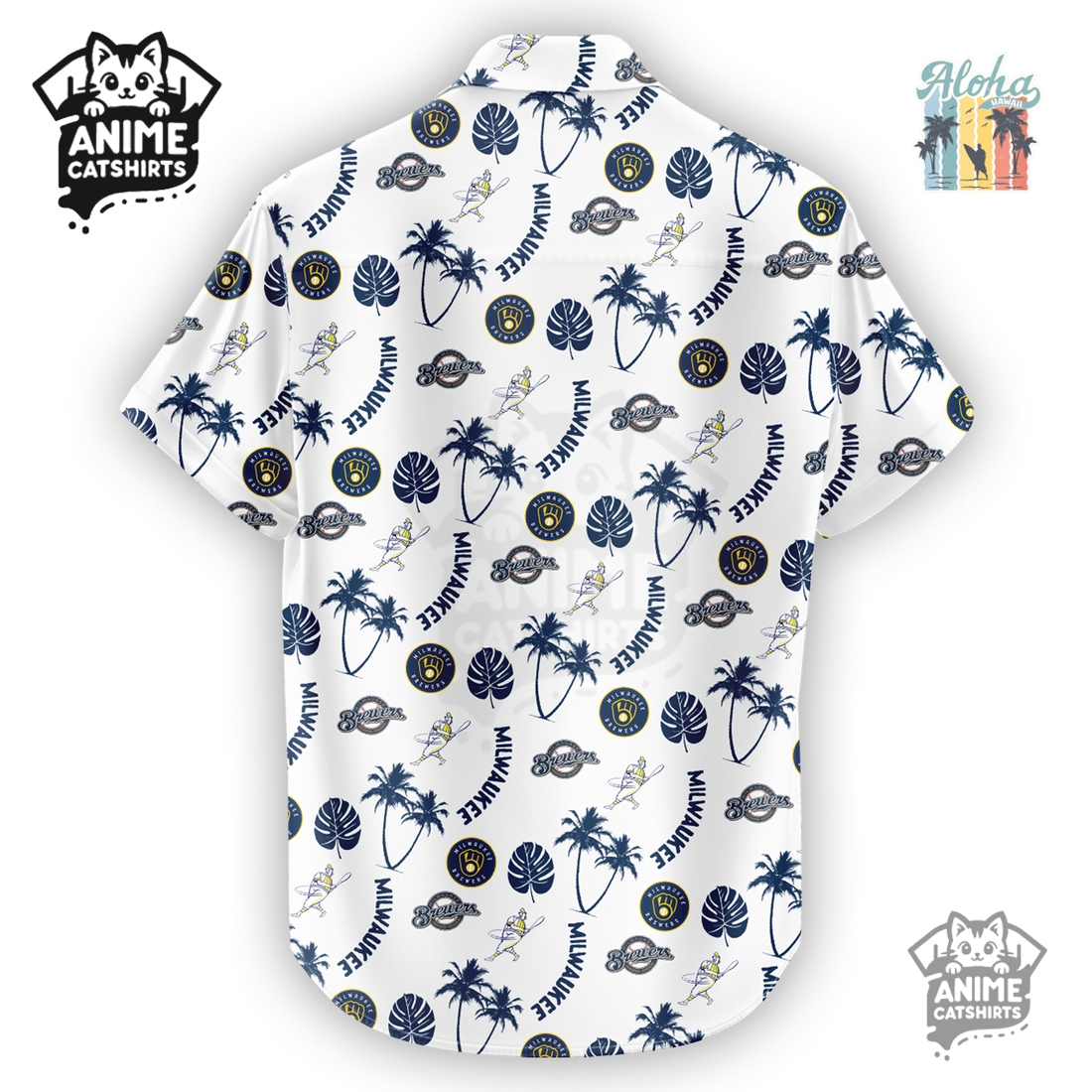 Limited Edition Milwaukee Brewers MLB Aloha Hawaiian Shirt Limited Edition Milwaukee Brewers MLB Aloha Hawaiian Shirt