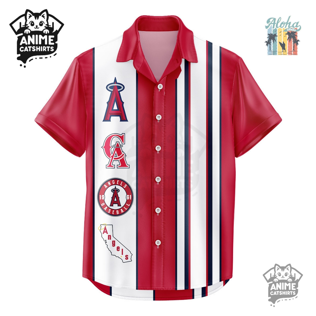 Los Angeles Angels MLB Aloha Hawaiian Shirt