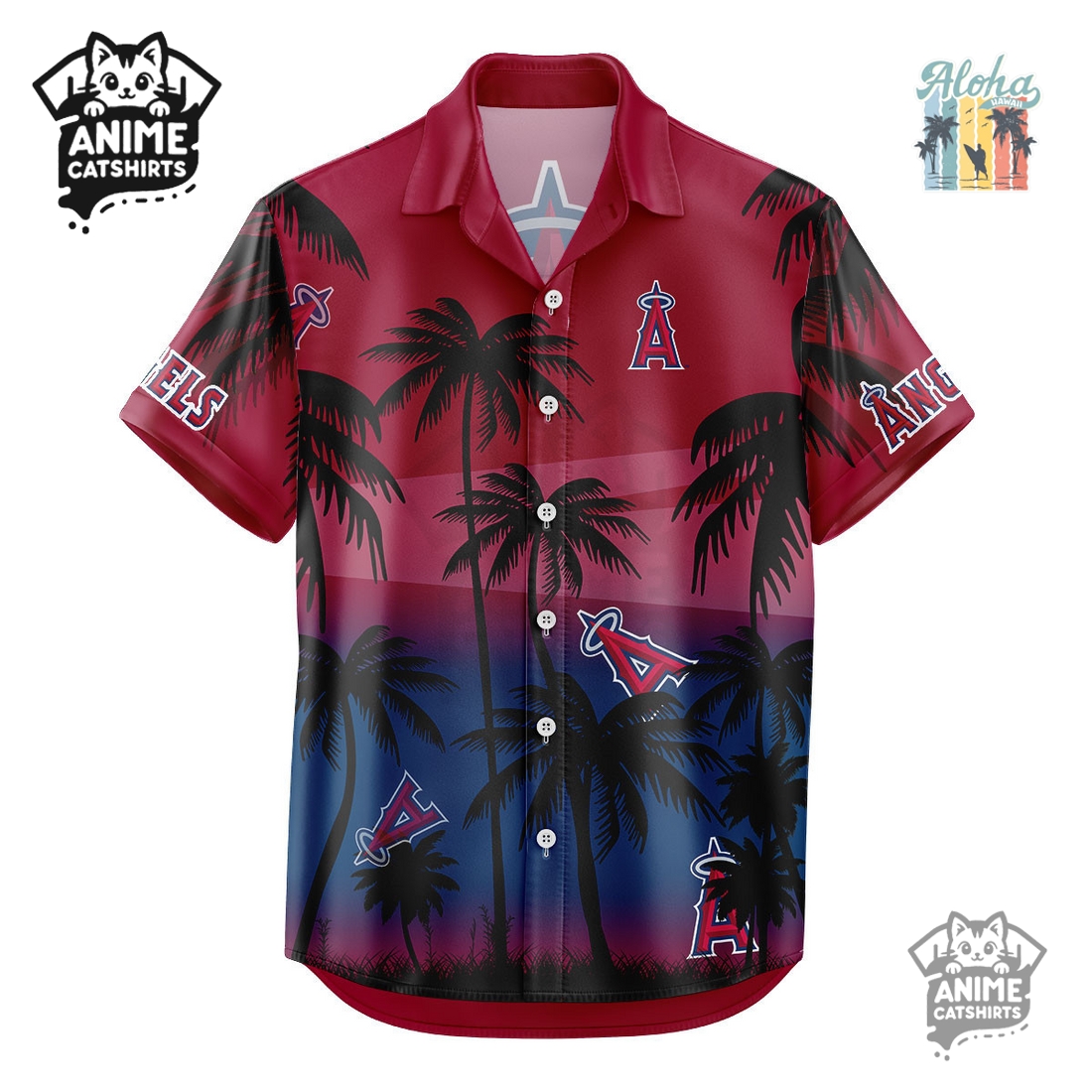 Los Angeles Angels MLB Aloha Shirt