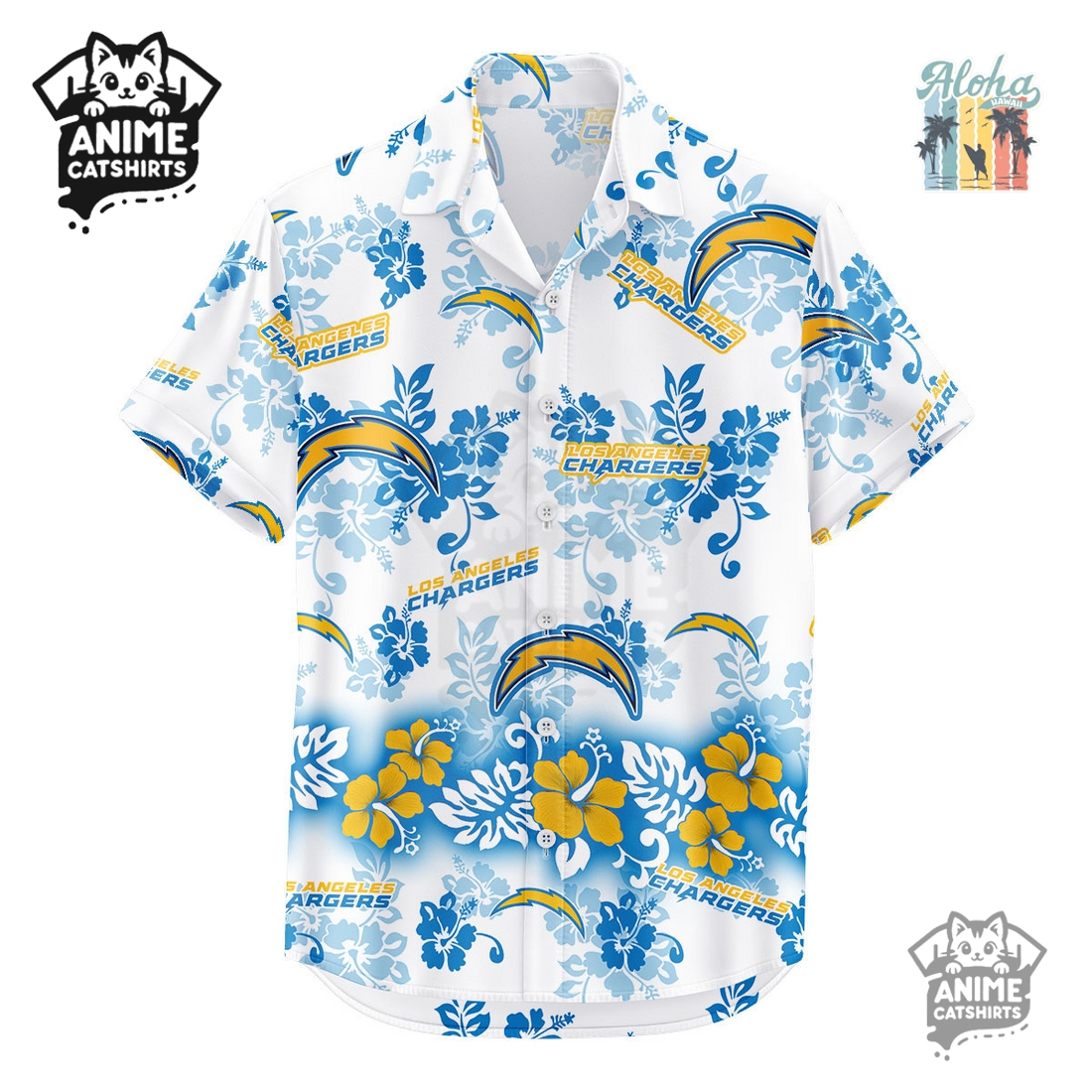 Los Angeles Chargers Aloha Paradise NFL Hawaiian Shirt Los Angeles Chargers Aloha Paradise NFL Hawaiian Shirt