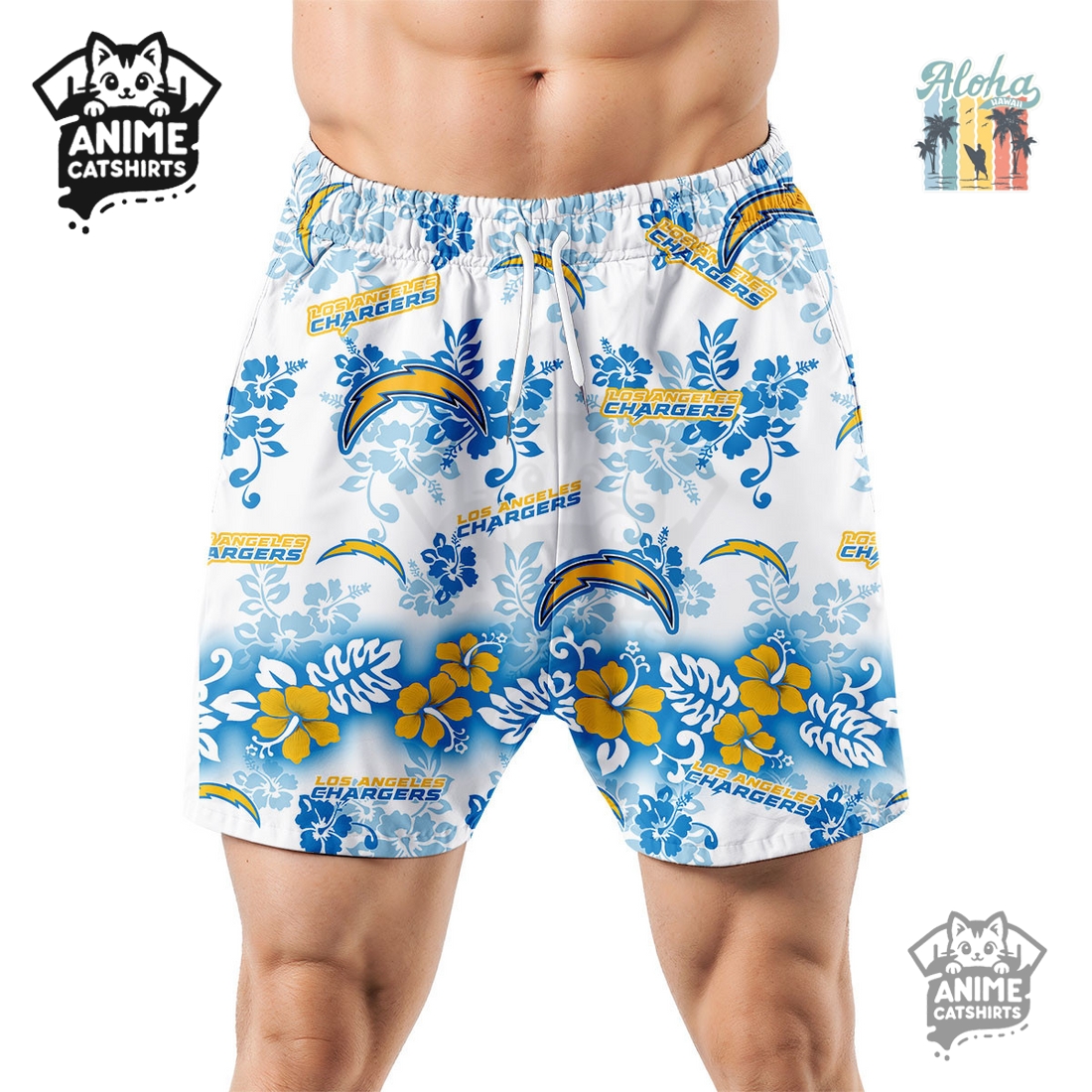 Los Angeles Chargers Aloha Paradise NFL Hawaiian Short