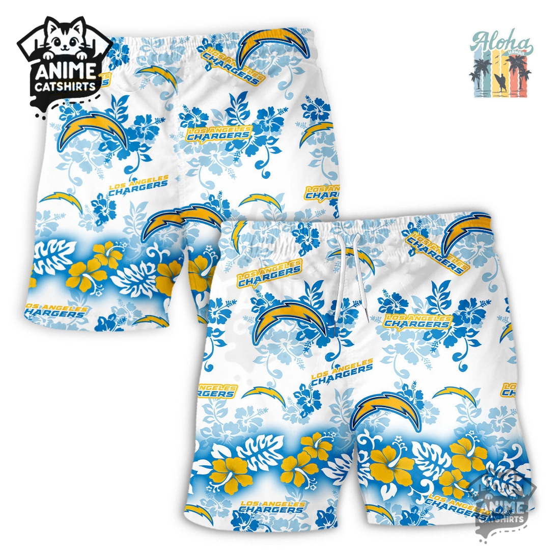 Los Angeles Chargers Aloha Paradise NFL Hawaiian Short