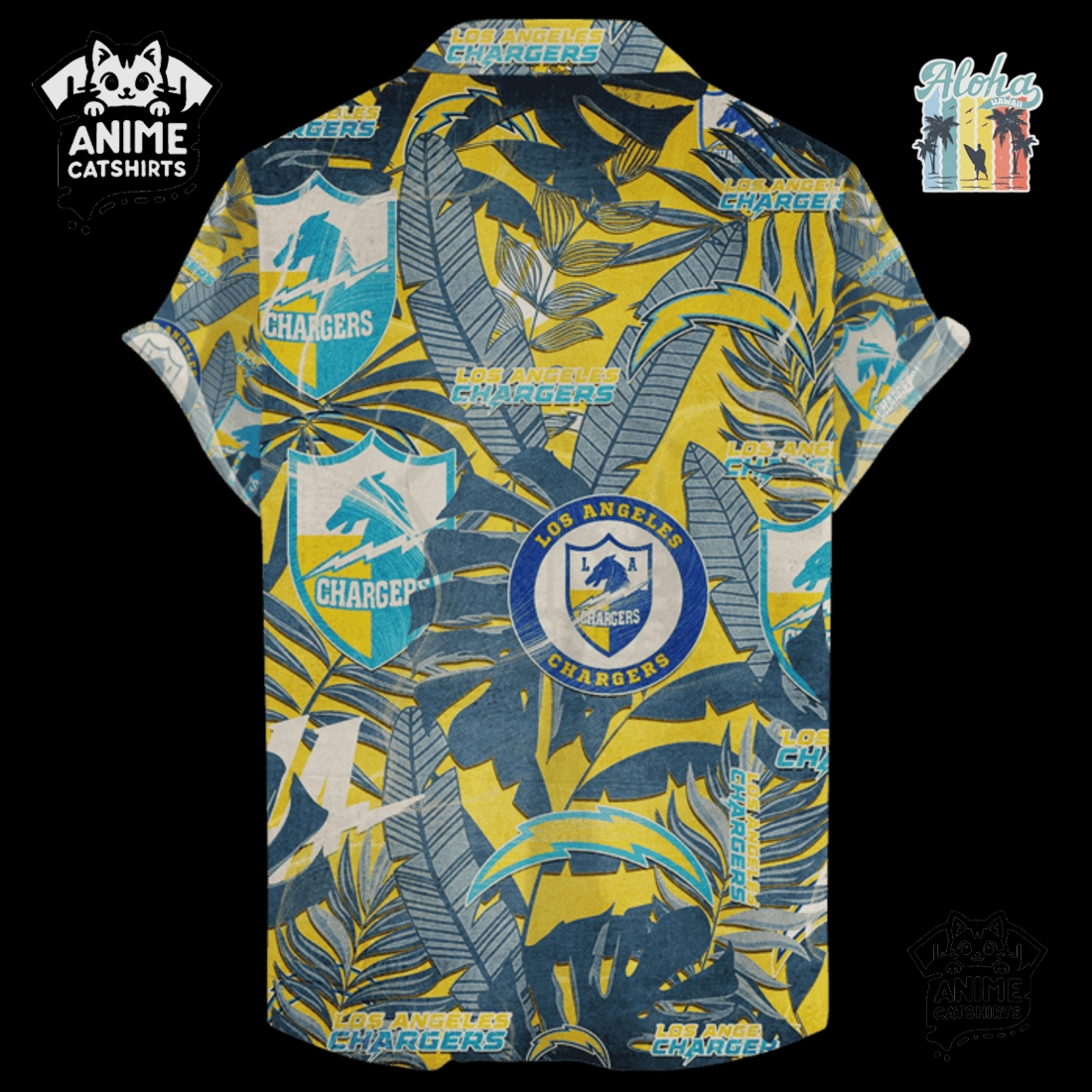 Los Angeles Chargers Retro Logo Revolutions NFL Hawaiian Shirt Los Angeles Chargers Retro Logo Revolutions NFL Hawaiian Shirt