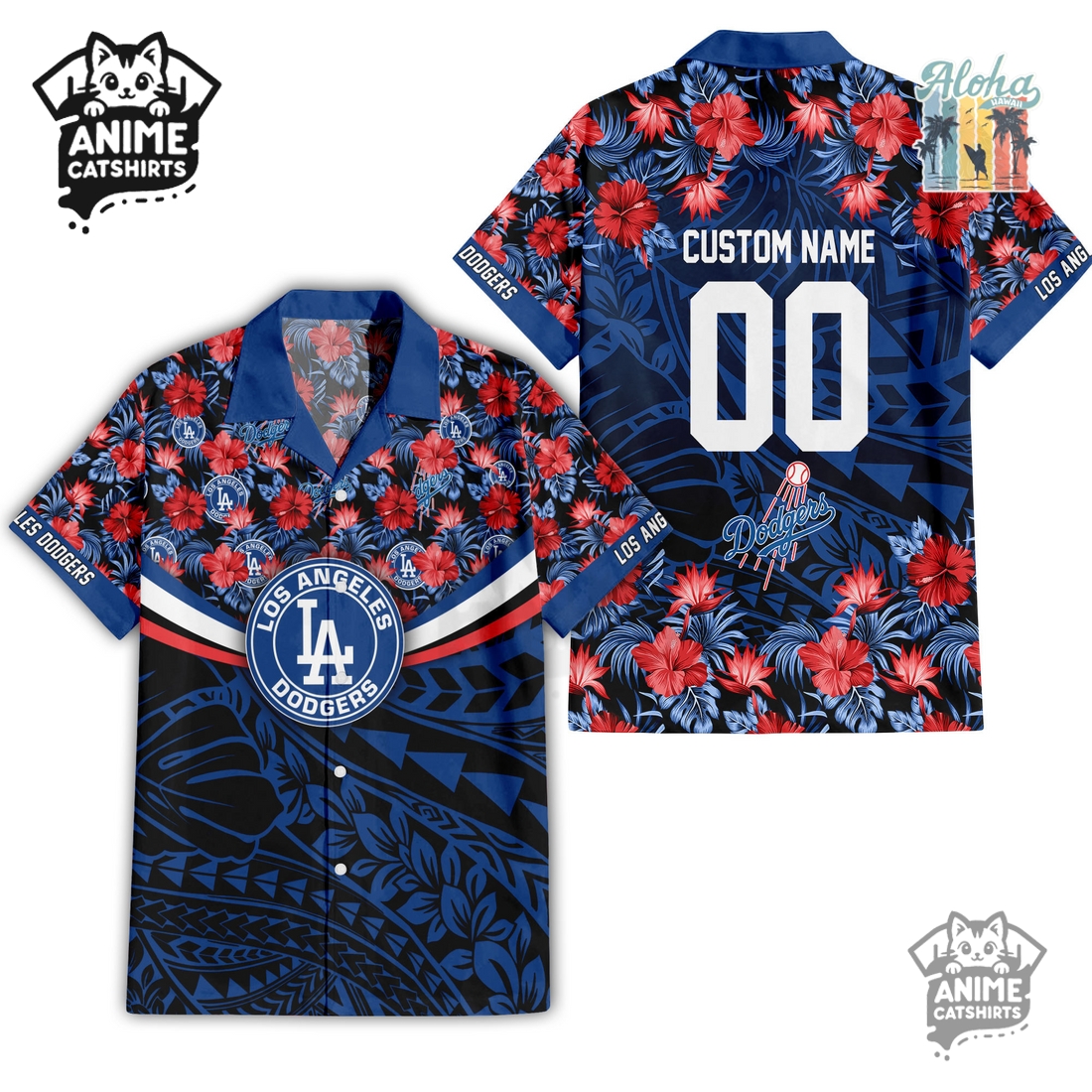 Los Angeles Dodgers Hawaiian Shirt & Shorts Set