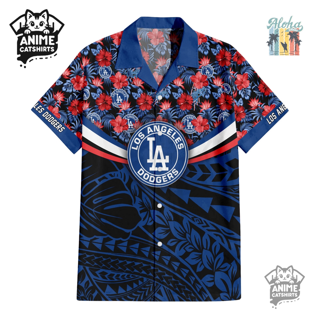 Los Angeles Dodgers Hawaiian Shirt & Shorts Set Los Angeles Dodgers Hawaiian Shirt & Shorts Set
