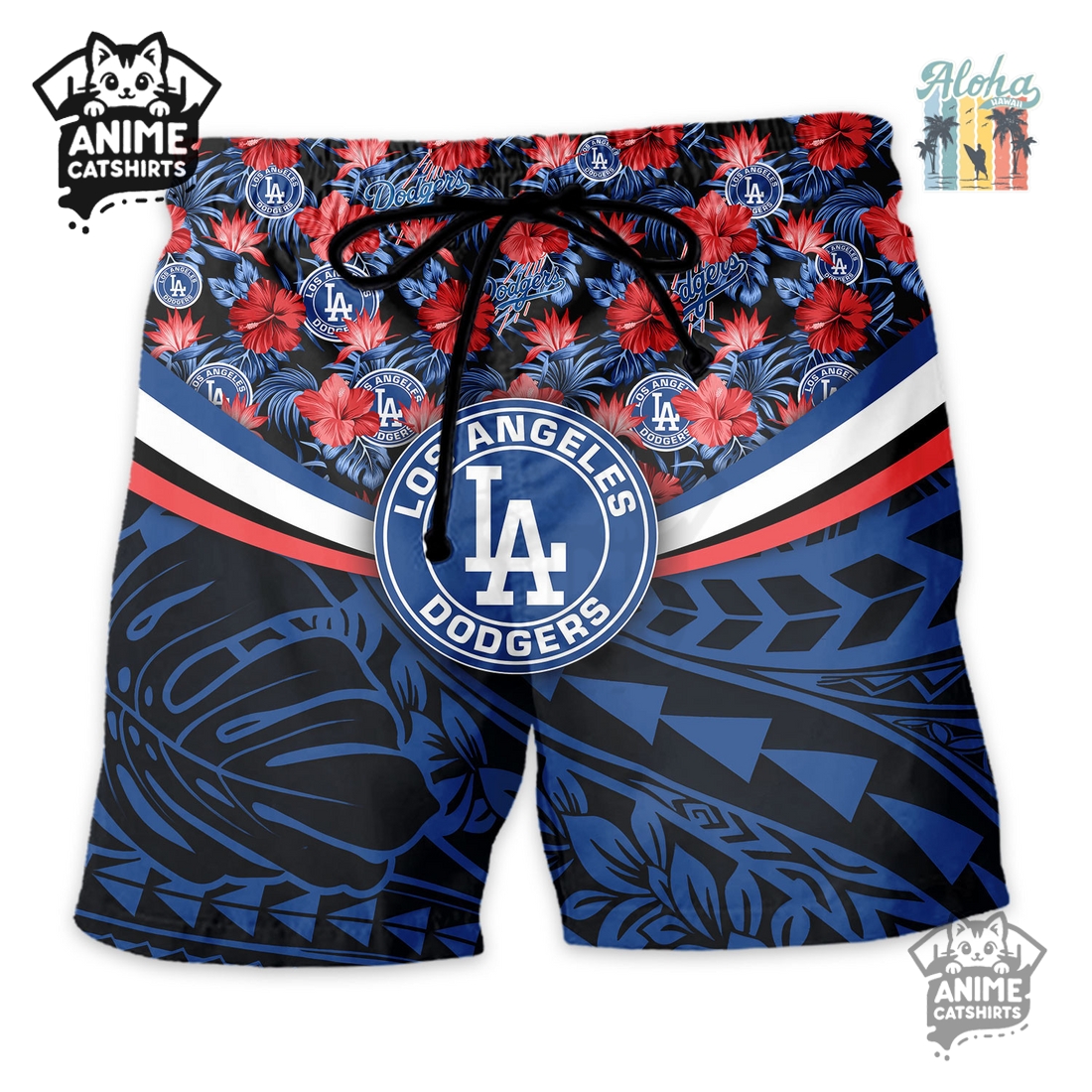Los Angeles Dodgers Hawaiian Shirt & Shorts Set Los Angeles Dodgers Hawaiian Shirt & Shorts Set