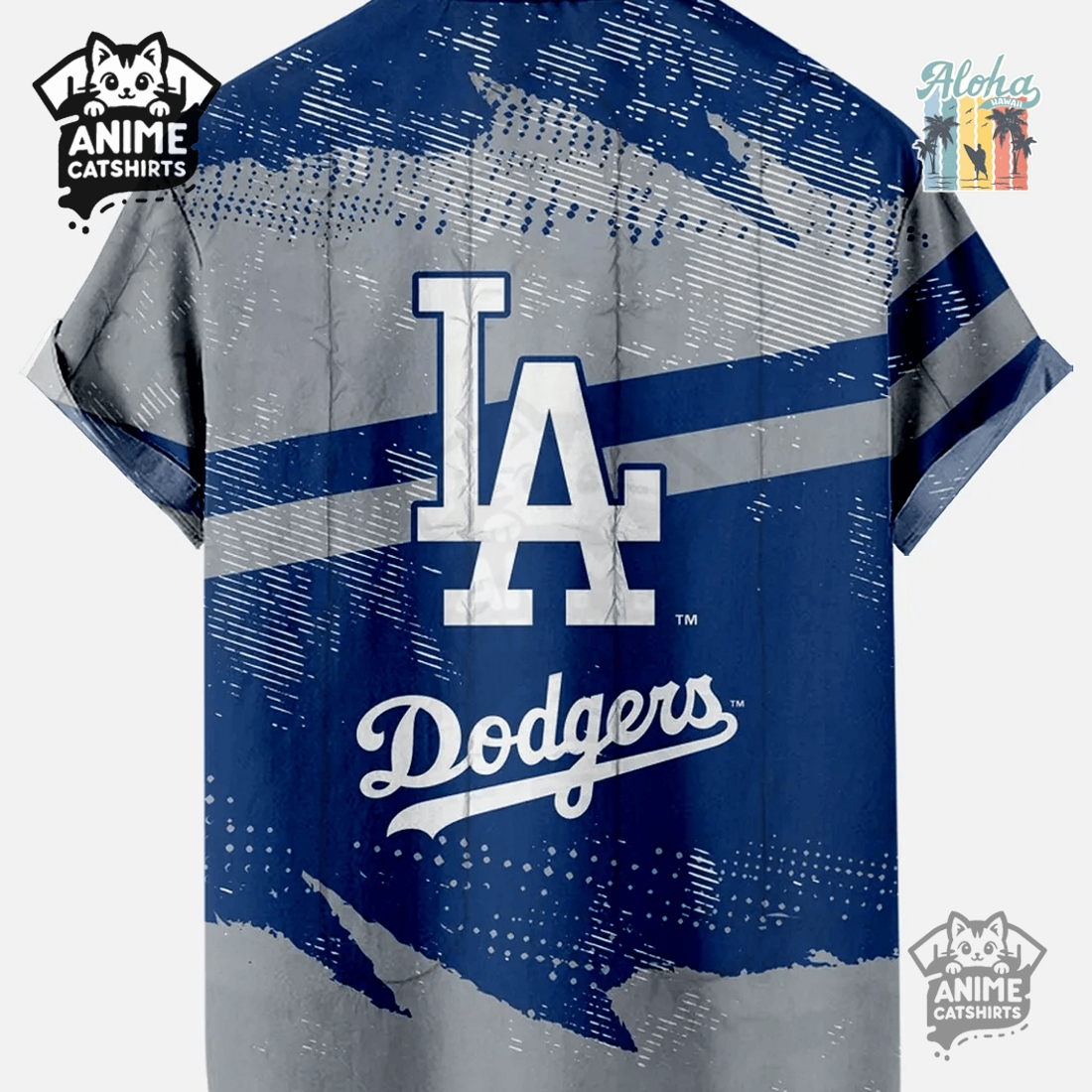 Los Angeles Dodgers Retro Baseball Blue Gray MLB Aloha Hawaiian Shirt Los Angeles Dodgers Retro Baseball Blue Gray MLB Aloha Hawaiian Shirt