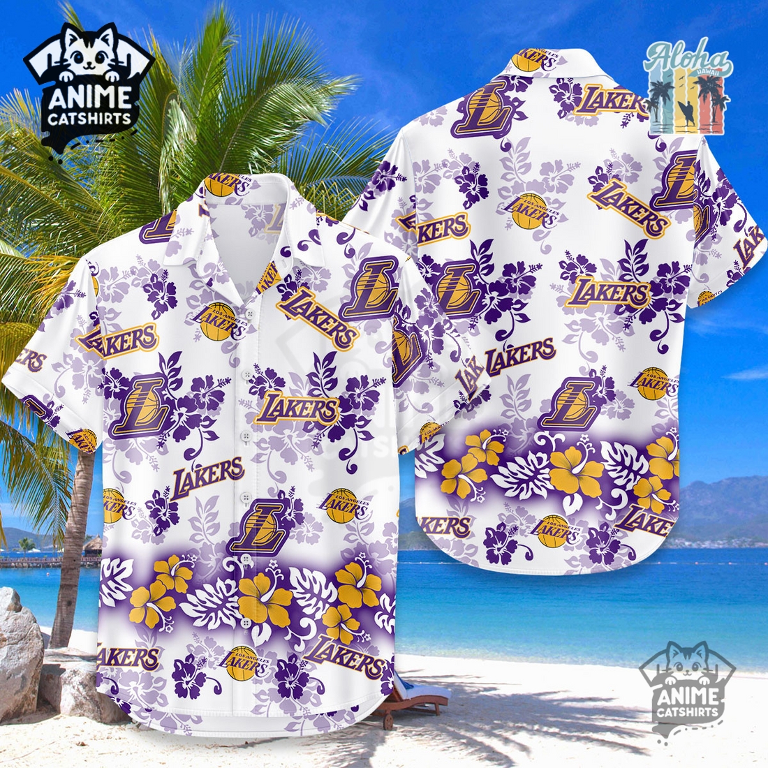 Los Angeles Lakers Aloha Paradise NBA Hawaiian Shirt