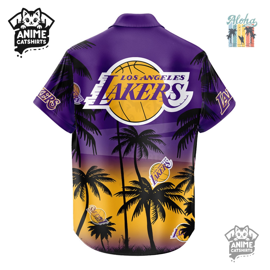 Los Angeles Lakers NBA Aloha Shirt Los Angeles Lakers NBA Aloha Shirt