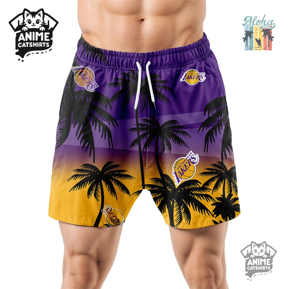 Los Angeles Lakers NBA Aloha Shirt Los Angeles Lakers NBA Aloha Shirt