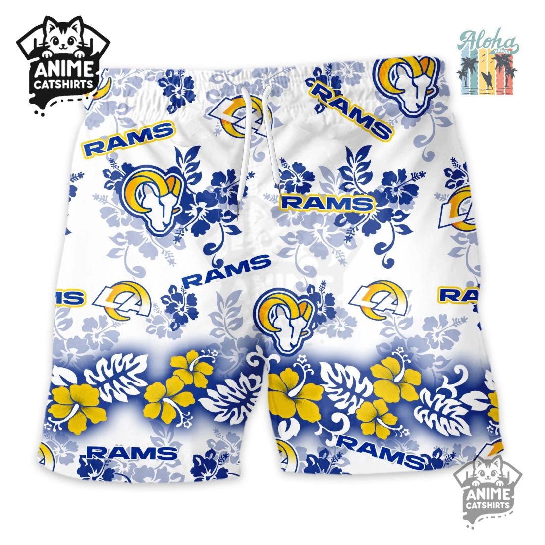 Los Angeles Rams Aloha Paradise NFL Hawaiian Short Los Angeles Rams Aloha Paradise NFL Hawaiian Short