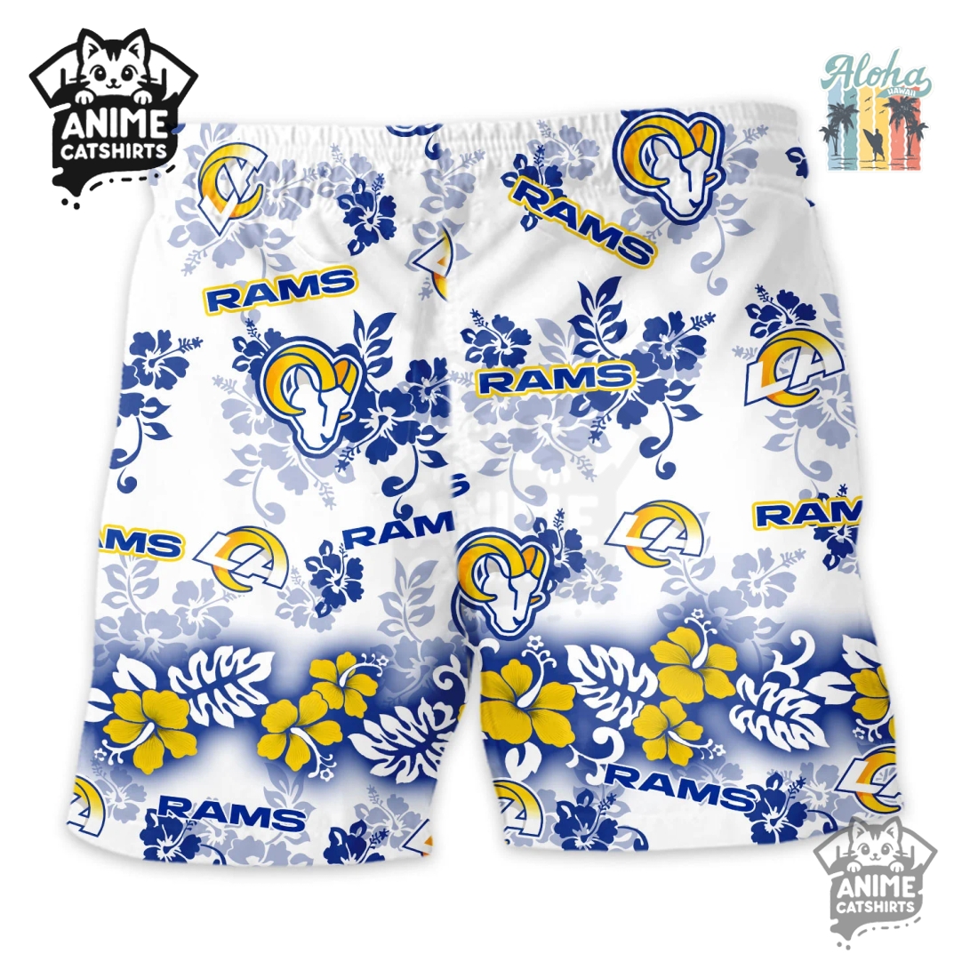 Los Angeles Rams Aloha Paradise NFL Hawaiian Short Los Angeles Rams Aloha Paradise NFL Hawaiian Short