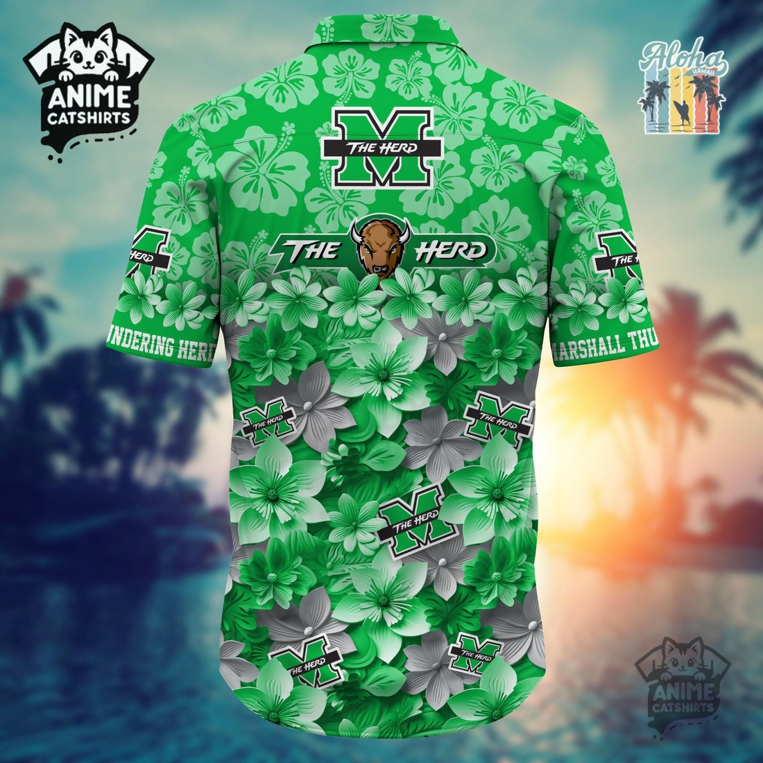 Marshall Thundering Herd 3 NBA Hawaiian Shirt Marshall Thundering Herd 3 NBA Hawaiian Shirt