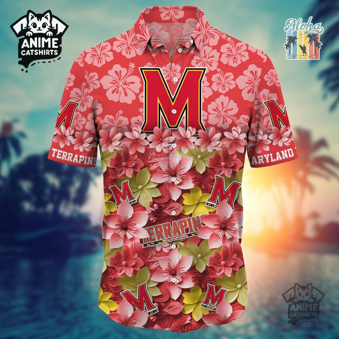 Maryland Terrapins Sports Hawaiian Shirt