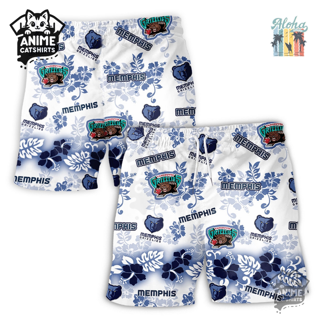 Memphis Grizzlies Aloha Paradise NBA Hawaiian Short