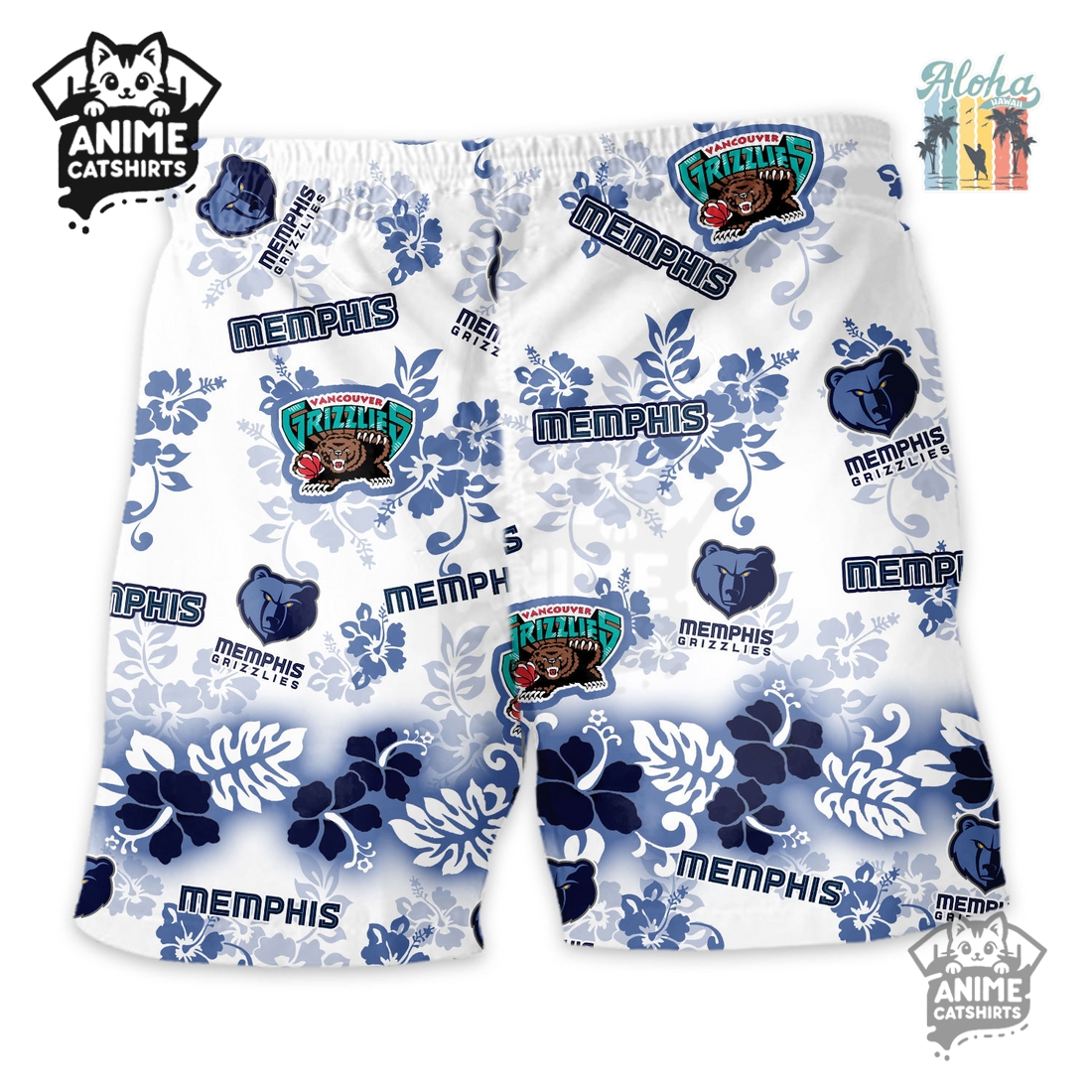 Memphis Grizzlies Aloha Paradise NBA Hawaiian Short Memphis Grizzlies Aloha Paradise NBA Hawaiian Short