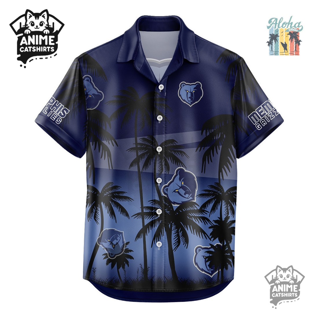Memphis Grizzlies NBA Aloha Shirt
