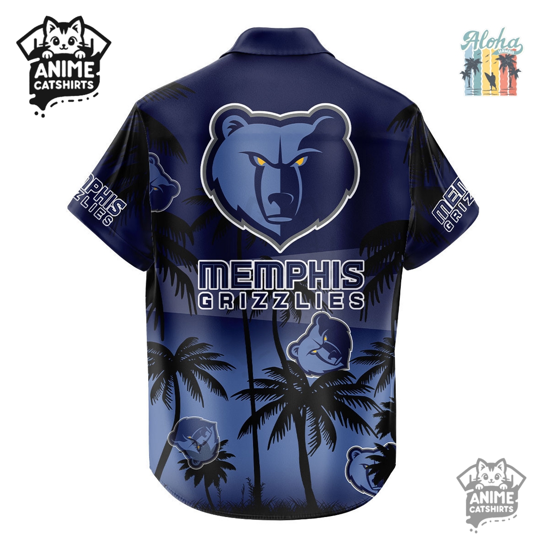 Memphis Grizzlies NBA Aloha Shirt Memphis Grizzlies NBA Aloha Shirt
