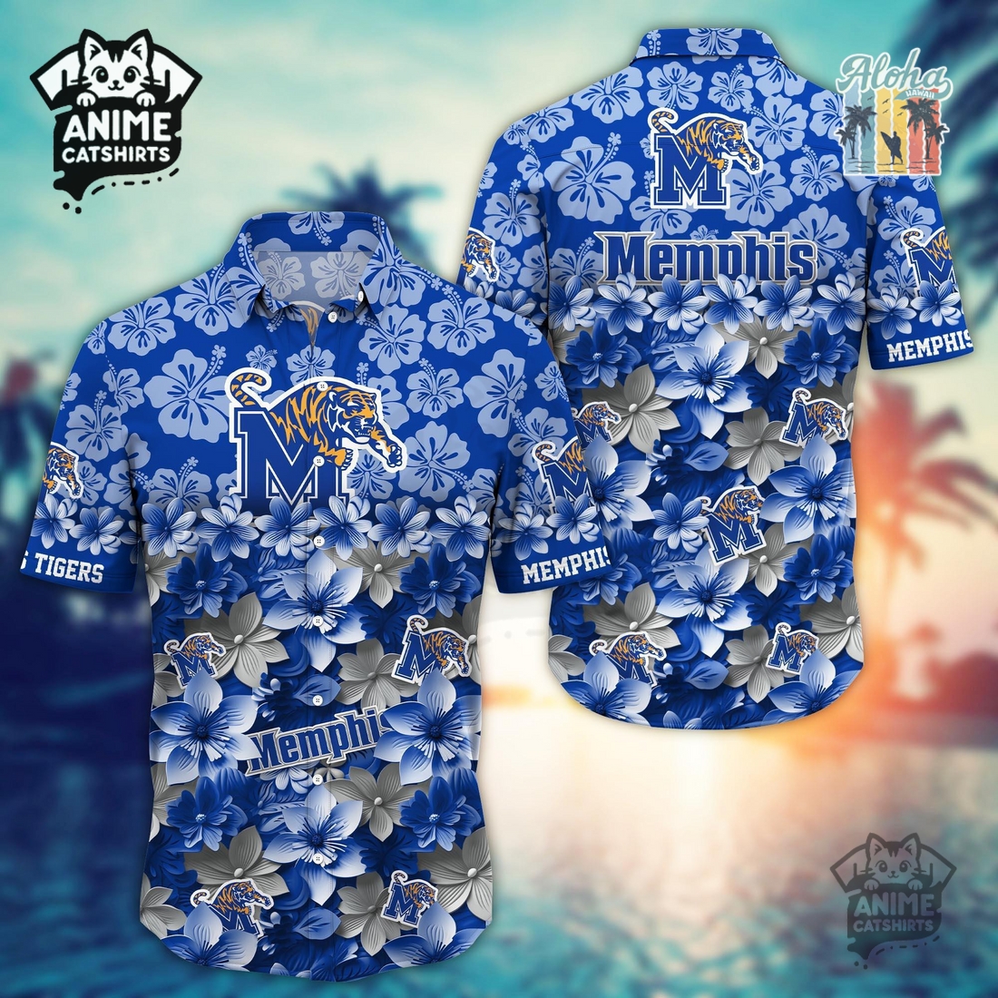 Memphis Tigers MLB Aloha Hawaiian Shirt Memphis Tigers MLB Aloha Hawaiian Shirt