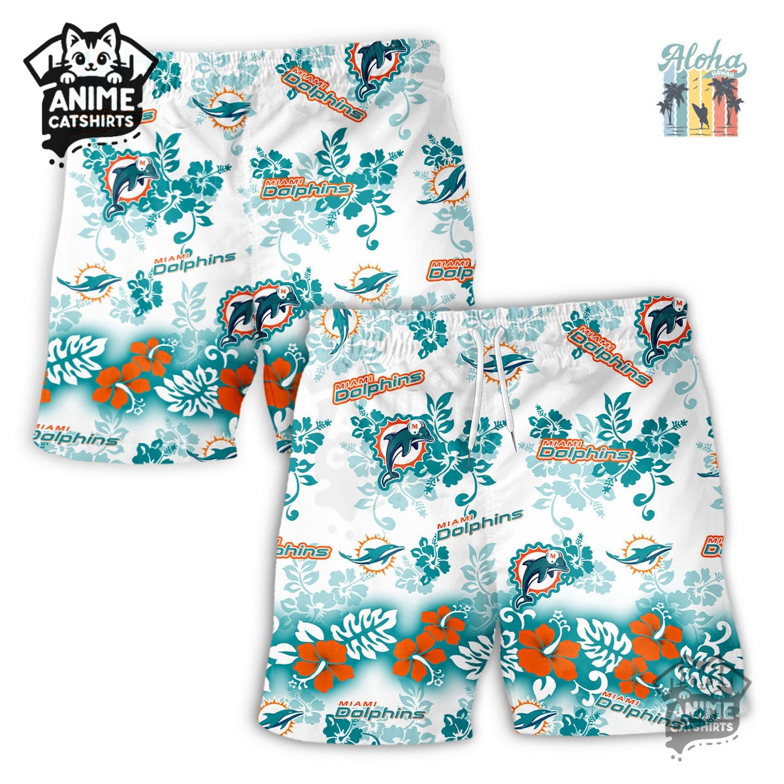 Miami Dolphins Aloha Paradise NFL Hawaiian Short