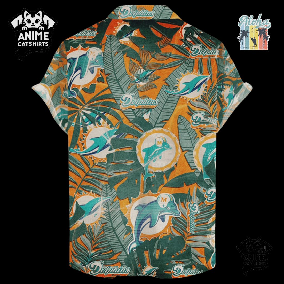 Miami Dolphins Retro Logo Revolutions NFL Hawaiian Shirt Miami Dolphins Retro Logo Revolutions NFL Hawaiian Shirt
