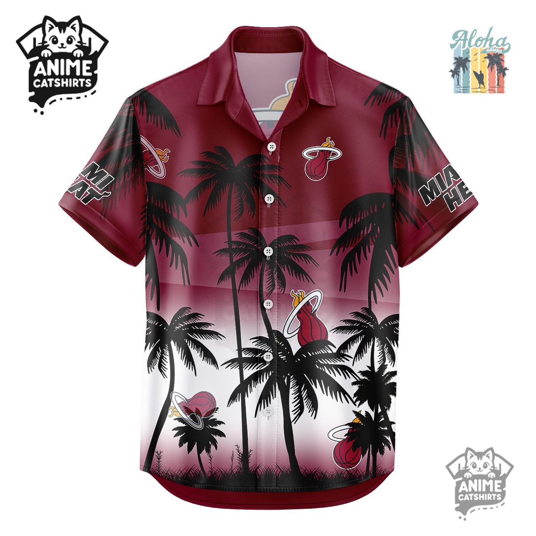 Miami Heat NBA Aloha Shirt Miami Heat NBA Aloha Shirt