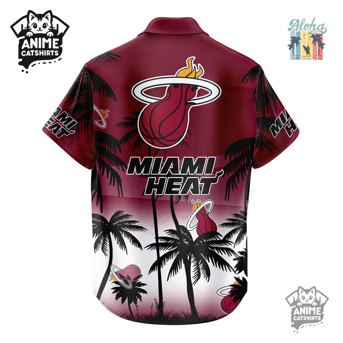 Miami Heat NBA Aloha Shirt Miami Heat NBA Aloha Shirt