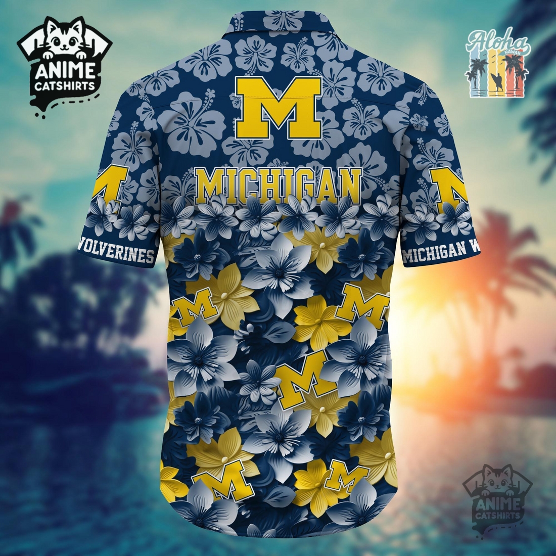 Michigan Wolverines Sports Hawaiian Shirt Michigan Wolverines Sports Hawaiian Shirt