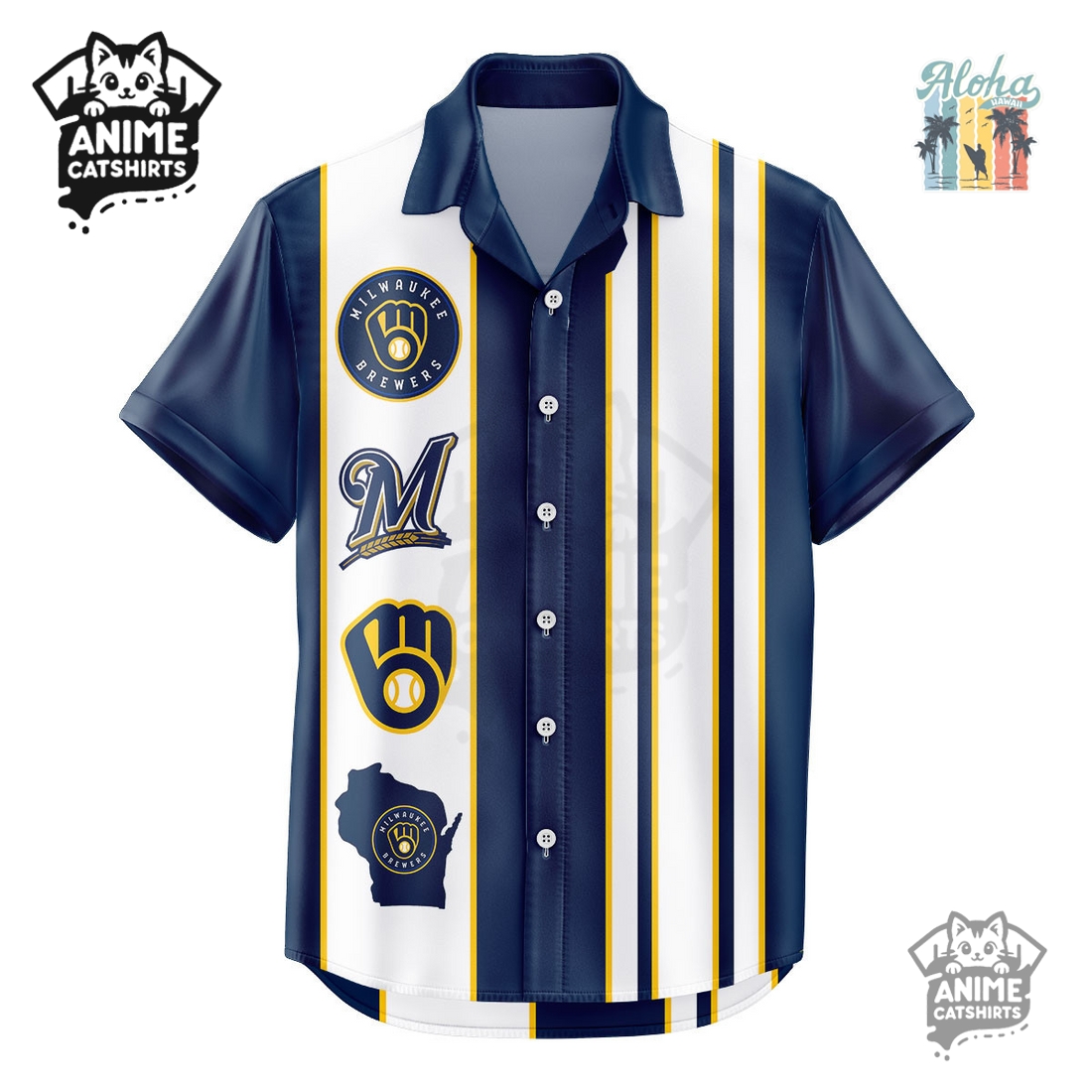 Milwaukee Brewers MLB Aloha Hawaiian Shirt