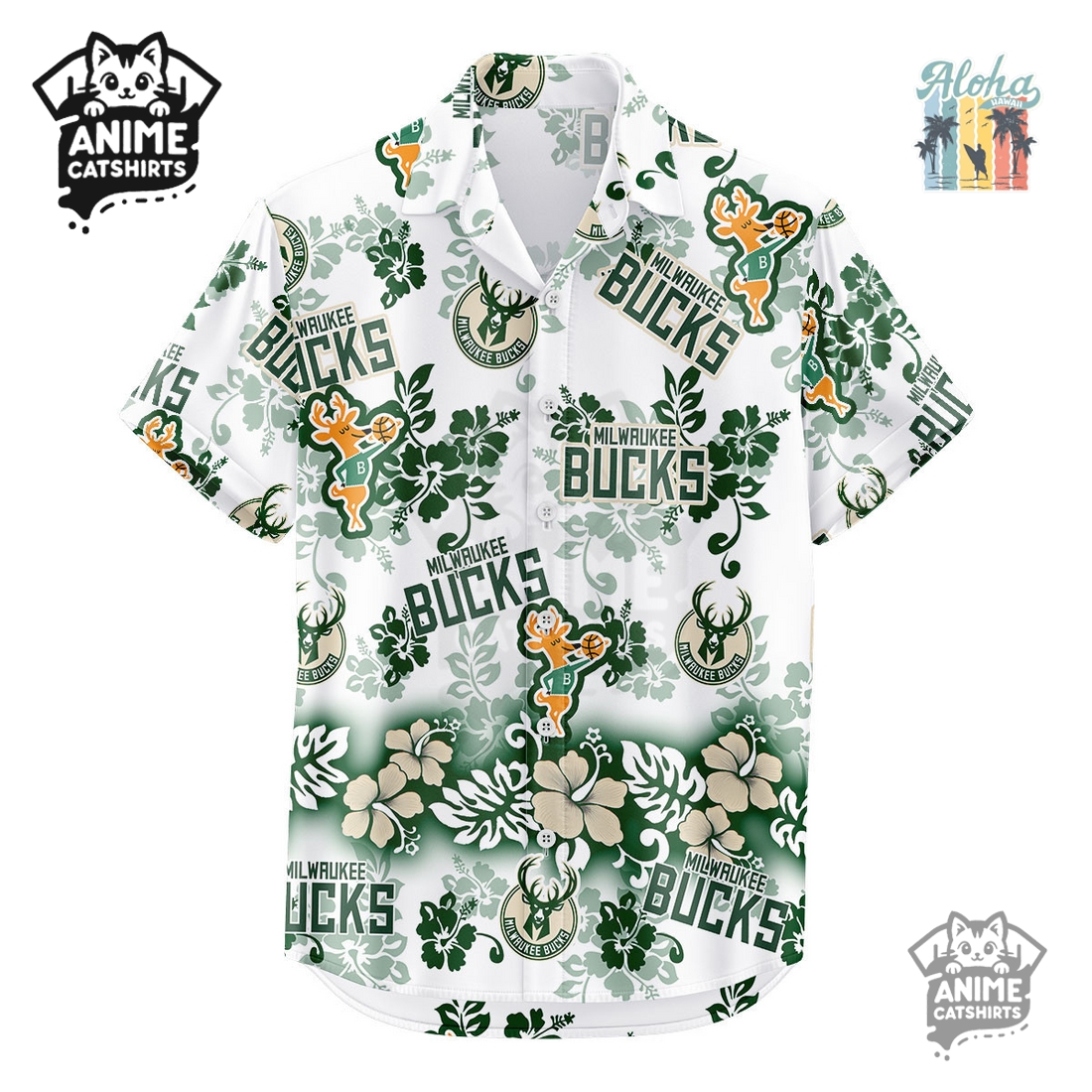Milwaukee Bucks Aloha Paradise NBA Hawaiian Shirt Milwaukee Bucks Aloha Paradise NBA Hawaiian Shirt