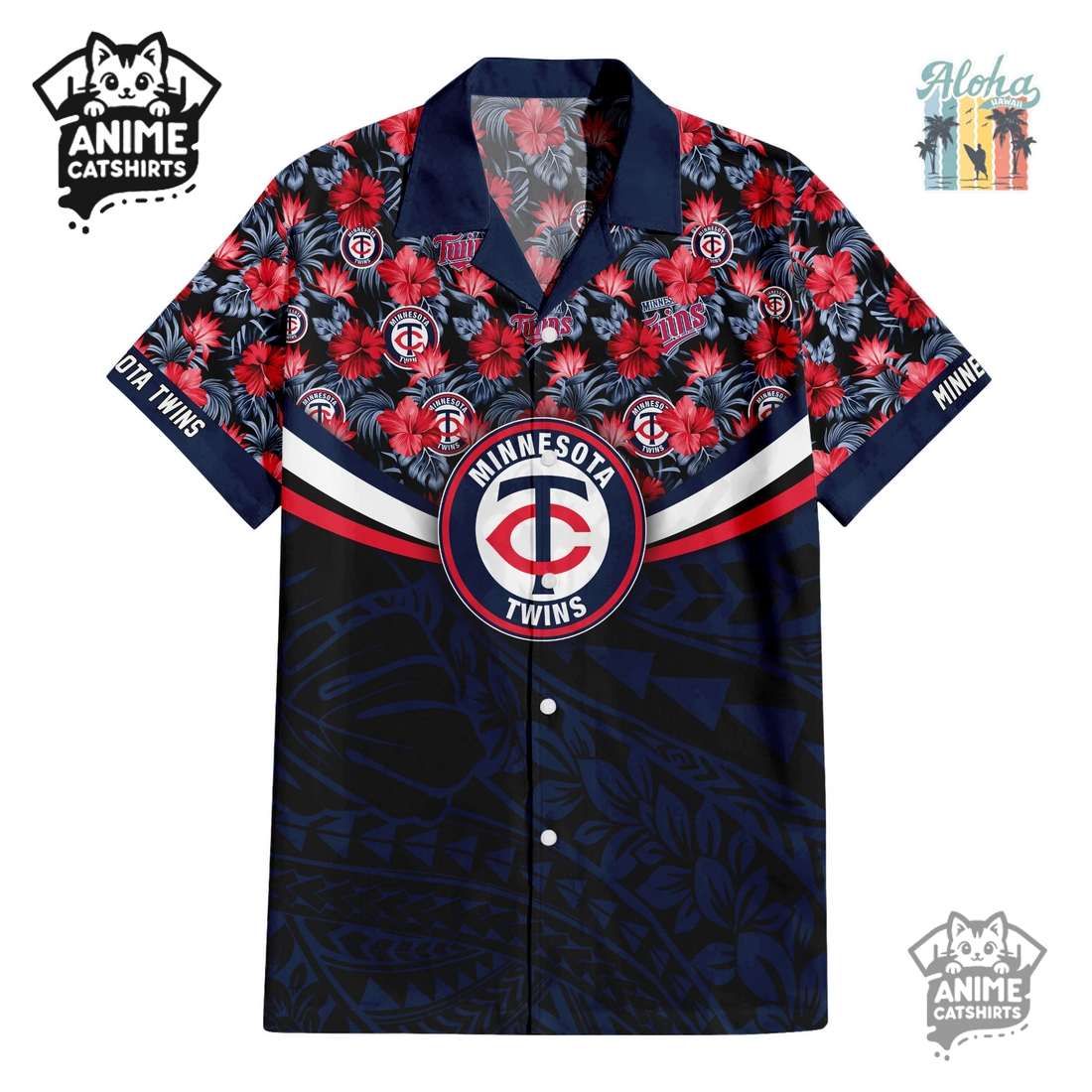 Minnesota Twins Hawaiian Shirt & Shorts Set Minnesota Twins Hawaiian Shirt & Shorts Set