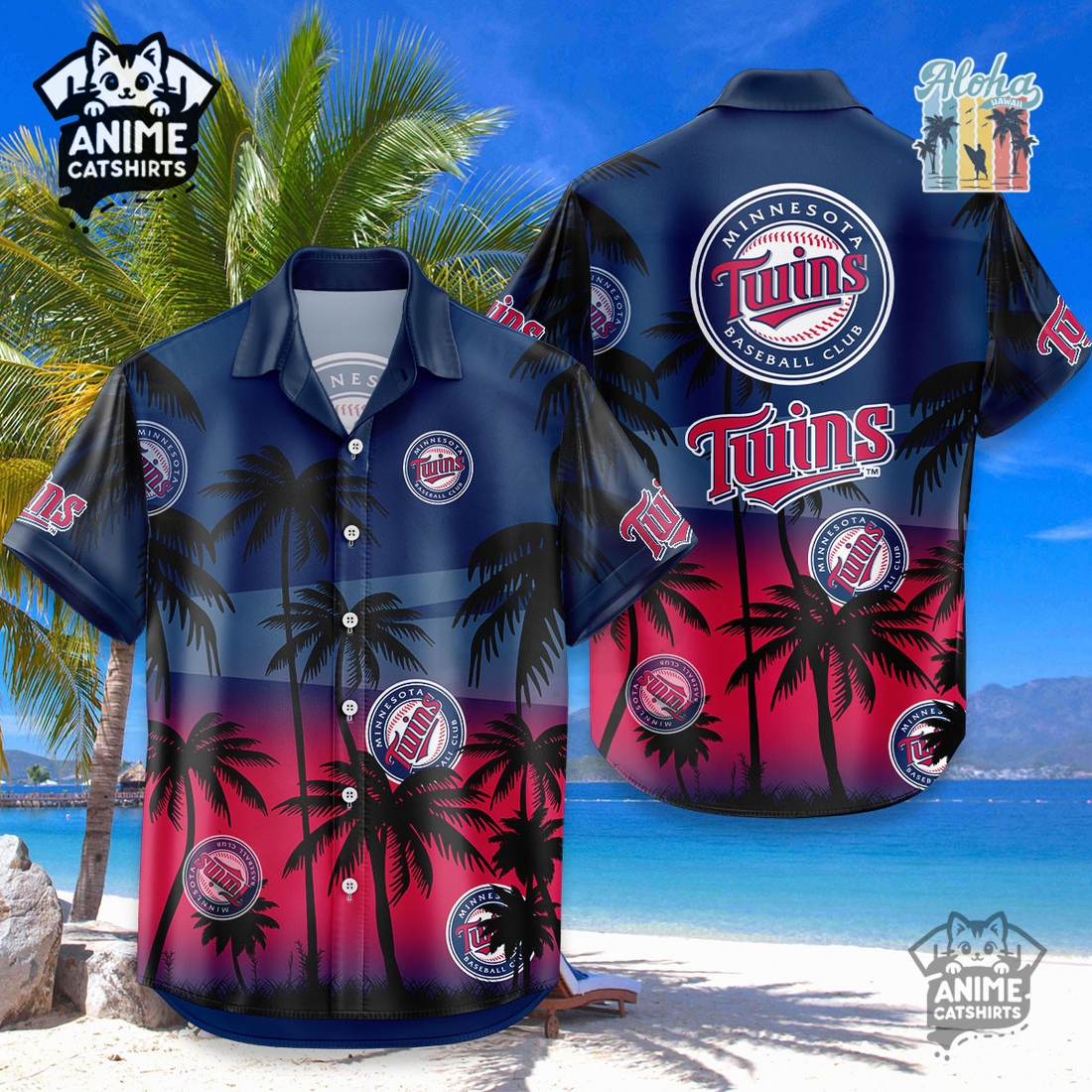 Minnesota Twins MLB Aloha Shirt Minnesota Twins MLB Aloha Shirt