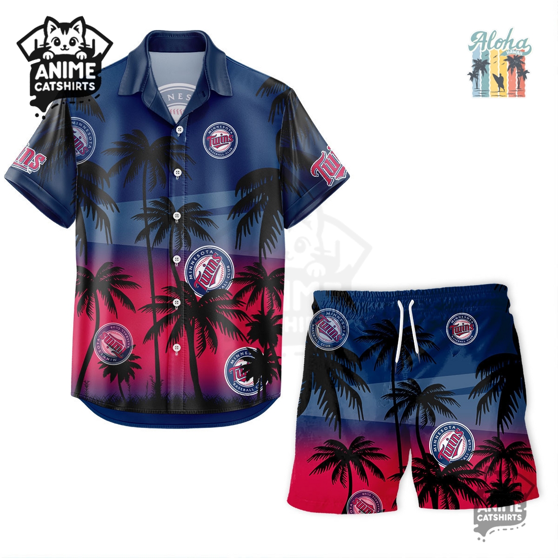 Minnesota Twins MLB Aloha Shirt Minnesota Twins MLB Aloha Shirt
