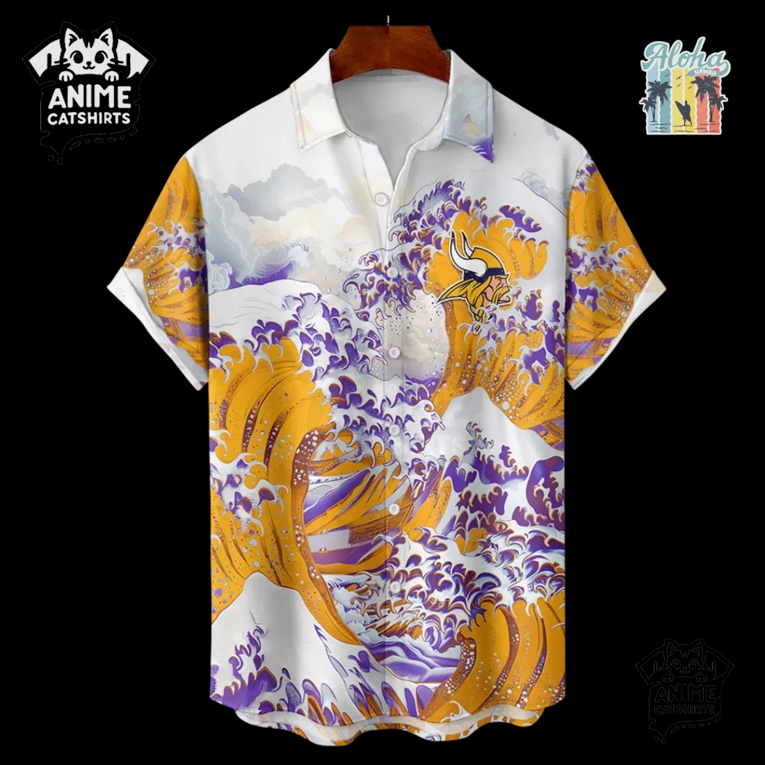 Minnesota Vikings Great Wave NHL Hawaiian Shirt