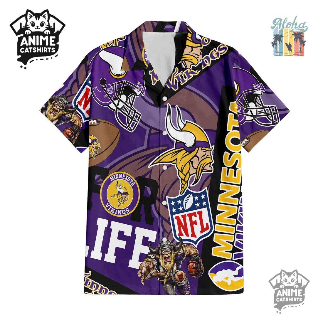 Minnesota Vikings NHL Aloha Shirt & Shorts Set