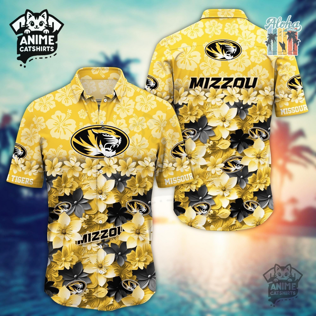 Missouri Tigers 2 MLB Aloha Hawaiian Shirt