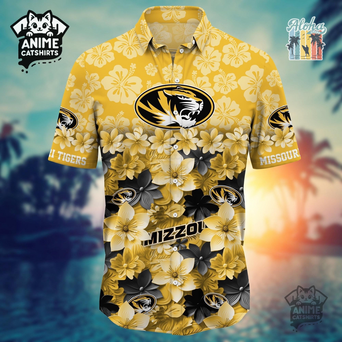 Missouri Tigers 2 MLB Aloha Hawaiian Shirt