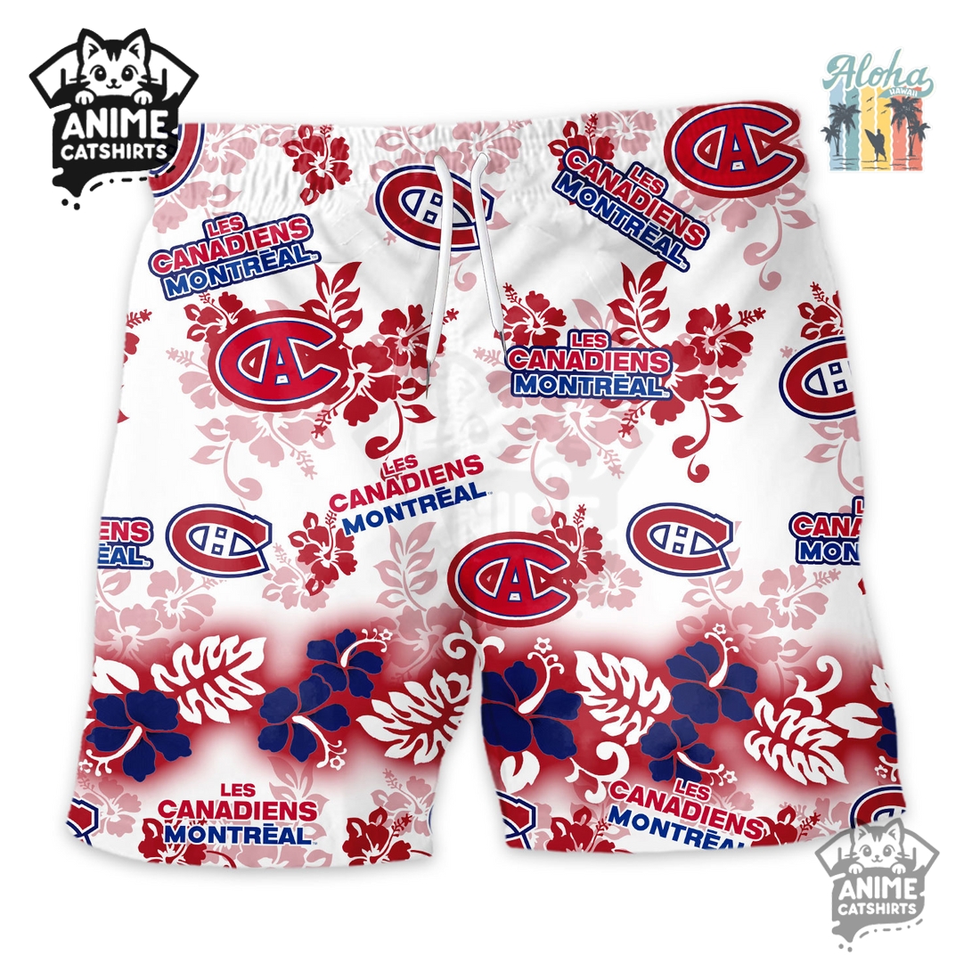Montreal Canadiens Aloha Paradise NHL Hawaiian Short Montreal Canadiens Aloha Paradise NHL Hawaiian Short