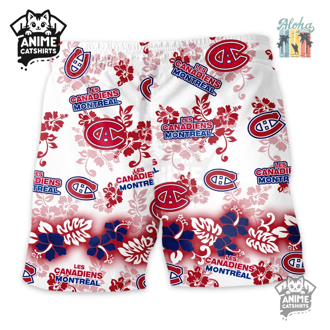 Montreal Canadiens Aloha Paradise NHL Hawaiian Short Montreal Canadiens Aloha Paradise NHL Hawaiian Short