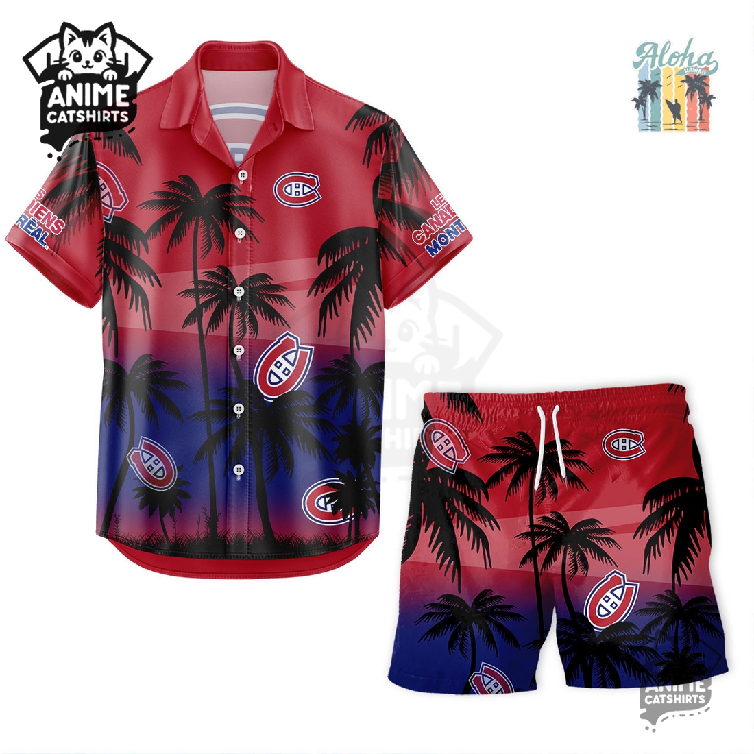 Montreal Canadiens NHL Aloha Shirt Montreal Canadiens NHL Aloha Shirt