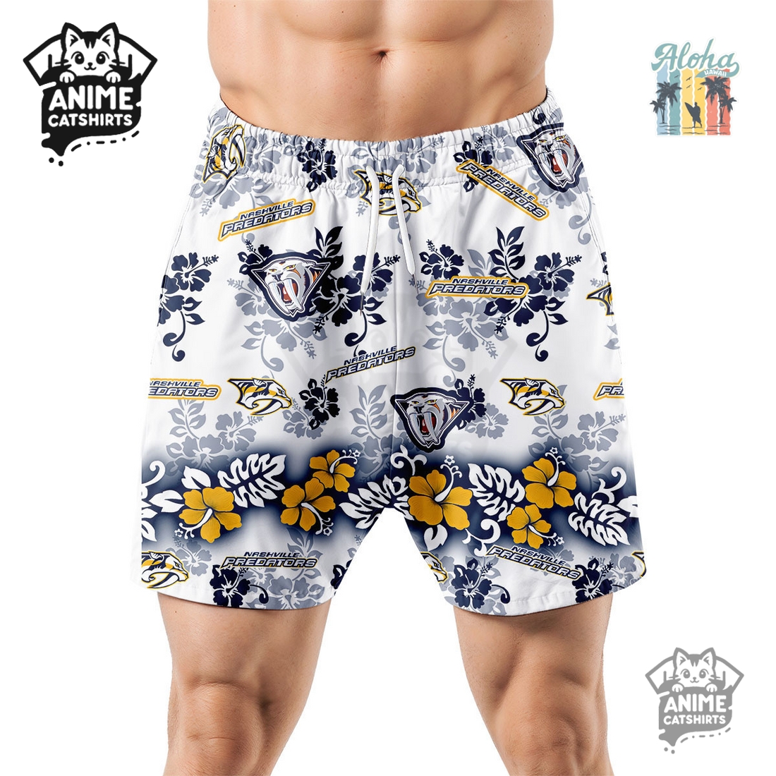 Vancouver Canucks Aloha Paradise NHL Hawaiian Short